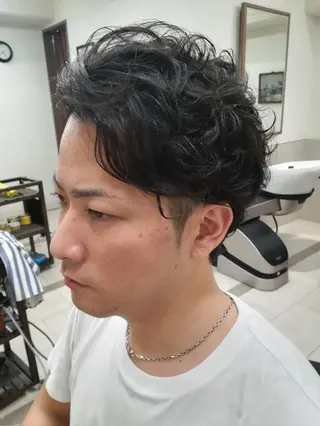 パーマ ショート おしゃれさろんオオキ所属・男を磨く Barber オオキのヘアスタイル