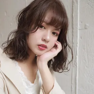 ミディアム カラー ふくだ りさ【ciAo!】のヘアスタイル