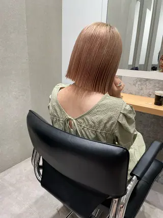 ミディアム カラー パーマ 小坂 郁美のヘアスタイル