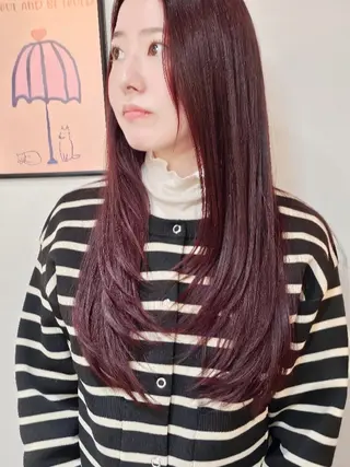 ロング カラー 透明感/ 美髪矯正/田中恭のヘアスタイル