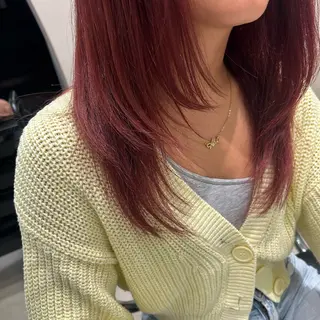 セミロング カラー ヘアアレンジ mai🍑暖色カラー /レイヤー💖のヘアスタイル