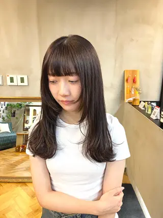 ロング カラー ヘアアレンジ ena/ブリーチなし 透明感・レイヤー🎀のヘアスタイル