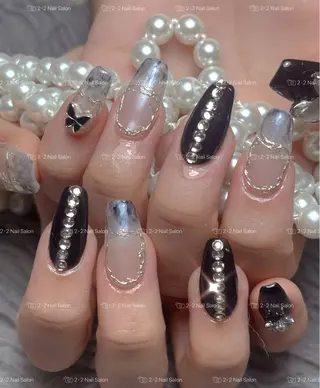 ネイル Shis_🦄shi 韓国風キラキラネイルのネイルデザイン