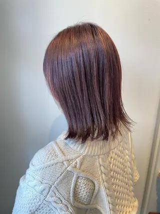 ミディアム カラー 髪質改善ストレー ト指名NO.1林駿希のヘアスタイル