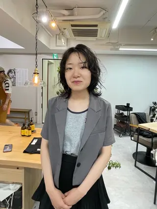 ミディアム パーマ メンズカット メンズパーマのヘアスタイル