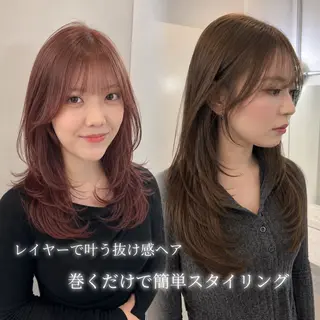 セミロング カラー ✨レイヤー/髪質改善 /縮毛矯正✨ナカムラのヘアスタイル