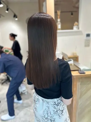 セミロング 質感再整/美髪矯正/ ワンツーマンサロンのヘアスタイル