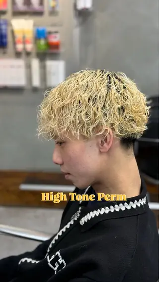 ショート カラー パーマ TNB tokyo所属・メンズパーマカット ブリーチ渋谷トモヤのヘアスタイル