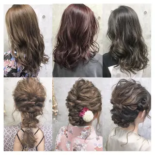 セミロング カラー ヘアアレンジ Satsuki ✂︎♡のヘアスタイル
