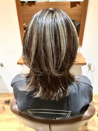 セミロング カラー 🎀たな 🧸のヘアスタイル