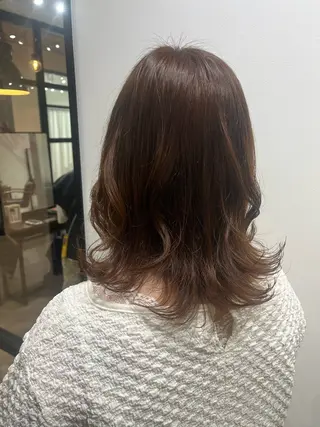 ミディアム カラー 艶カラー推し！ なかはらあかりのヘアスタイル