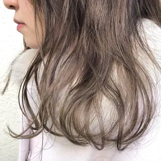 セミロング カラー パーマ ヘアアレンジ 【白髪ぼかし 専門GBG】自由が丘のヘアスタイル