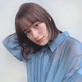 ミディアム カラー 🌱小顔ヘア/ボブ ミディアム/双葉🌱のヘアスタイル