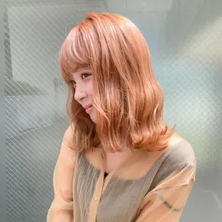 ミディアム カラー ヘアアレンジ cherir髪質改善 パーソナルカラー診断のヘアスタイル