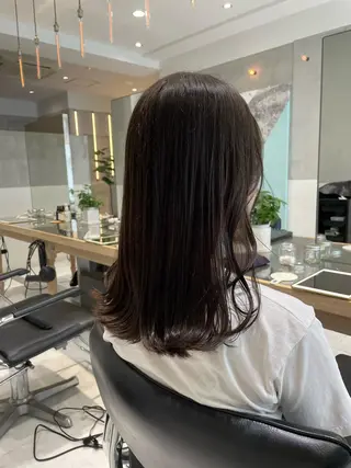 ミディアム オリーブ カラー✨有坂映哉のヘアスタイル