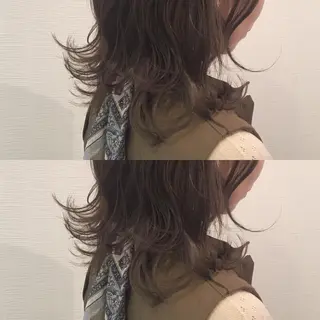 ミディアム カラー 池田 真由美のヘアスタイル