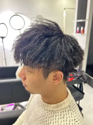 ショート カラー パーマ ヘアアレンジ メンズ 🔥メンズパーマ 特化 渡辺一翔のヘアスタイル
