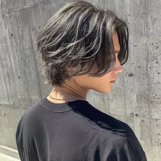 ミディアム カラー メンズ 髪質改善×メンズヘア ×艶髪カラー福田修也のヘアスタイル