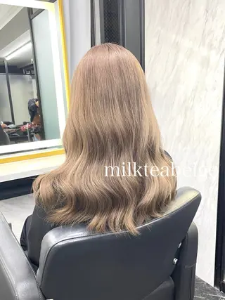 ミディアム カラー エクステ🩵ブリーチ 韓国ヘア🩵KAEのヘアスタイル