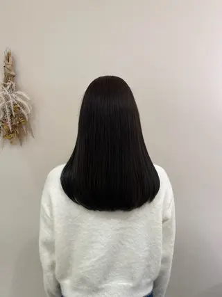 ロング 透明感カラー/レイヤ ー/縮毛/暗髪/銀座のヘアスタイル