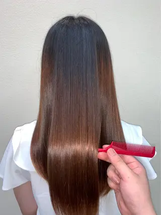 ロング パーマ ブリーチでもできる 縮毛矯正相原慎🌈のヘアスタイル