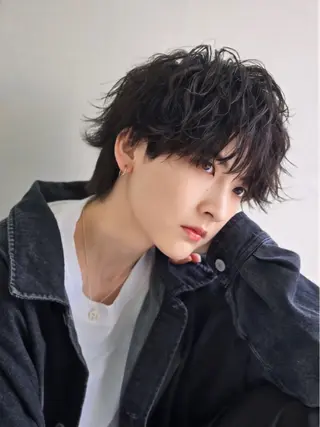 ミディアム パーマ メンズ 辻堂メンズ特化 YU-YAのヘアスタイル