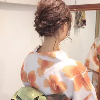 ヘアアレンジ クニモトハルナ ボブ/柔らかカラーのヘアスタイル