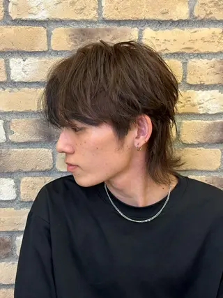 メンズ メンズ特化シャドウパ ーマラウンドマッシュのヘアスタイル