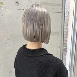 ショート カラー ♡韓国ヘア♡ ブリーチ✨ハイトーンのヘアスタイル