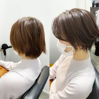 ショート カラー 👑銀座ショート/ 絶壁補正/金子涼👑のヘアスタイル
