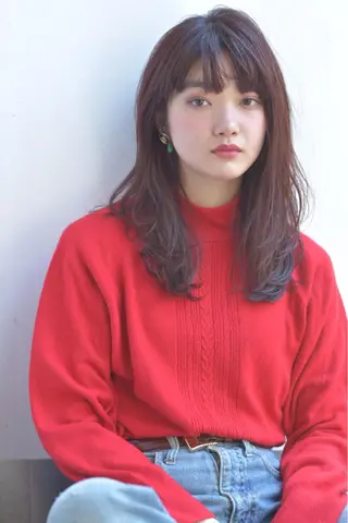 ミディアム セミロング ロング カラー パーマ ヘアアレンジ 磯部 巧 bob/ショートのヘアスタイル