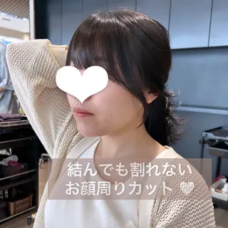 セミロング カラー 🍼顔周りカット/ レイヤー/小川華奈のヘアスタイル