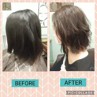 ミディアム カラー エルメ NORIEのヘアスタイル