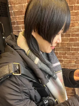 ミディアム カラー パーマ ヘアアレンジ メンズ キッズ ネイル マツエク・マツパ アイブロウ 久木原 ゆりのヘアスタイル