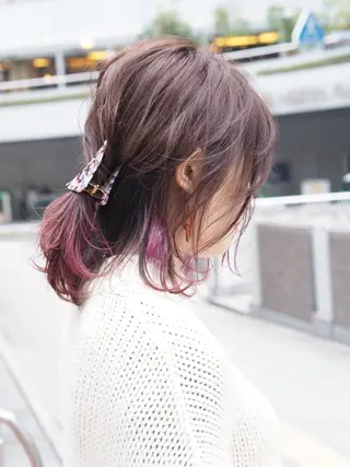 ミディアム カラー 菅村 勇亮のヘアスタイル