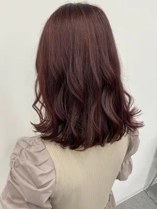 セミロング カラー 💕コテ巻き風パーマ 💕KEIYA 💕のヘアスタイル