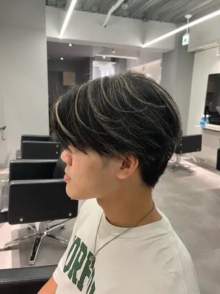 ミディアム カラー メンズ 高橋 周のヘアスタイル