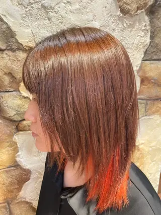 セミロング カラー ヘアアレンジ ar北千住 あやみのヘアスタイル