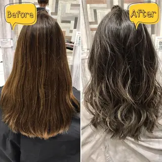 セミロング カラー 柿沼  洸太のヘアスタイル