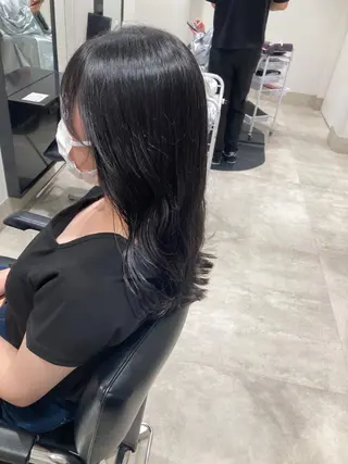 セミロング カラー スキバサミを使わない カット🌼唯🌼のヘアスタイル
