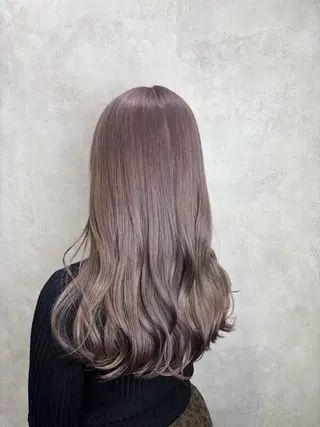 ロング カラー Rin♡透明感ピンク 🎀白肌ラベンダーのヘアスタイル
