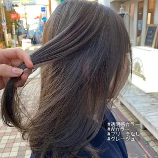 ミディアム カラー ノグチ ナツコのヘアスタイル