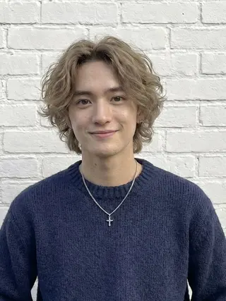 ミディアム メンズ 池袋メンズ パーマ本多のヘアスタイル