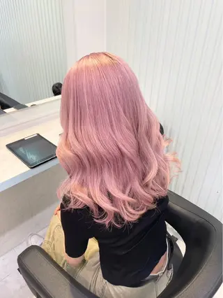 セミロング カラー ヘアアレンジ 韓国レイヤー&ピンク 艶髪🩶maikoのヘアスタイル