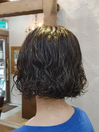 ショート パーマ ボブパーマ/メンズ カワカミサトミ🐨のヘアスタイル