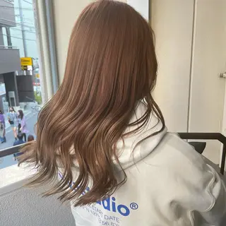 ミディアム カラー パーマ ヘアアレンジ メンズ キッズ ネイル マツエク・マツパ 切りっぱなしヘアボブ ミディアムヘアRYOのヘアスタイル