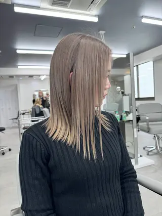 ミディアム カラー ミルクティー/ ブリーチ/KAITOのヘアスタイル