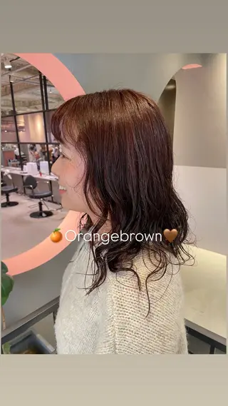 セミロング カラー ないとう ゆうかのヘアスタイル