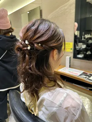 セミロング ヘアアレンジ hum立川 水野由香のヘアスタイル