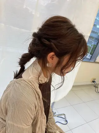 ロング カラー ヘアアレンジ アイブロウ デザインカラー✨ 日高桃佳のヘアスタイル